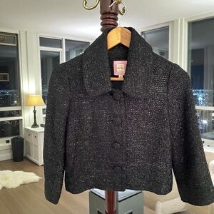 Metallic Black Tweed Women's Jacket